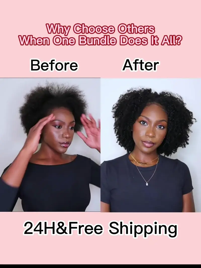 CURLSQUEEN Water Kinky Coily Clip-In Extension Sets (4a/4b Hair Texture)